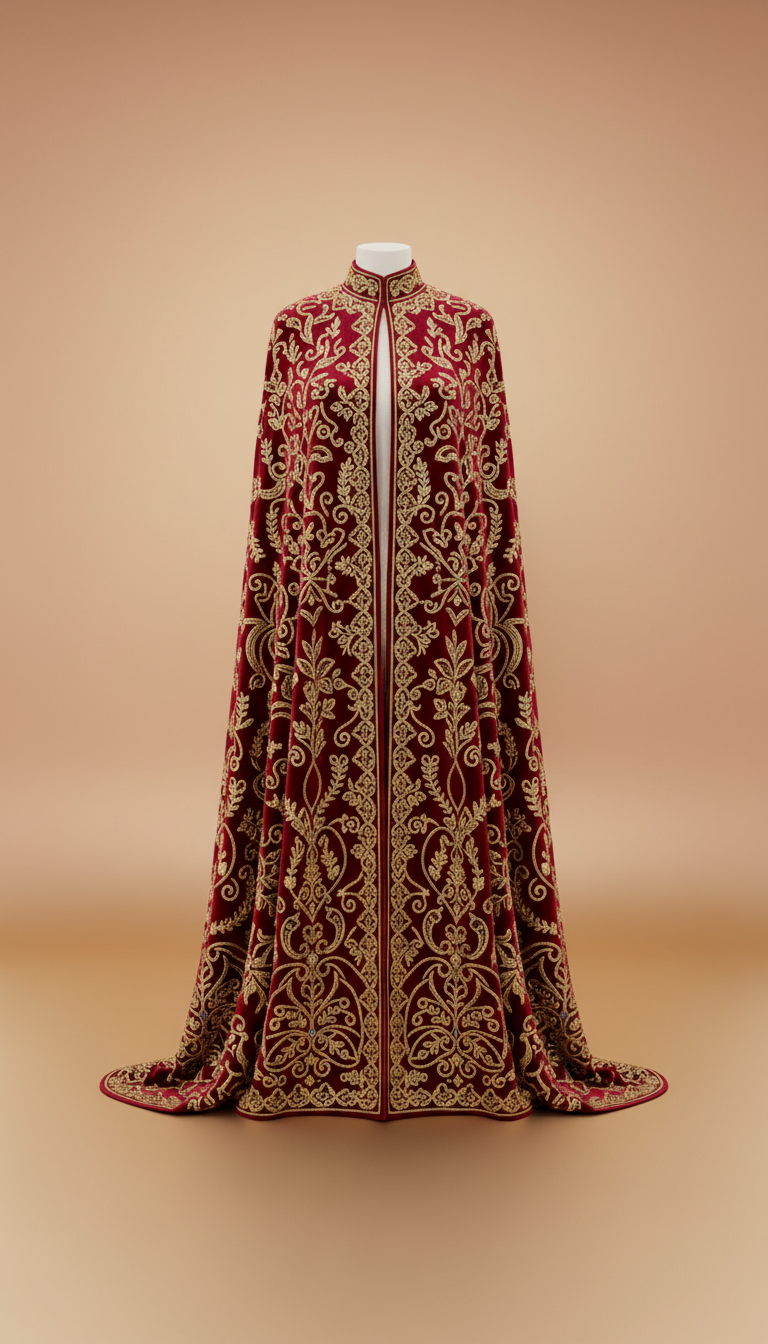 Gold Embellished Evening Cape