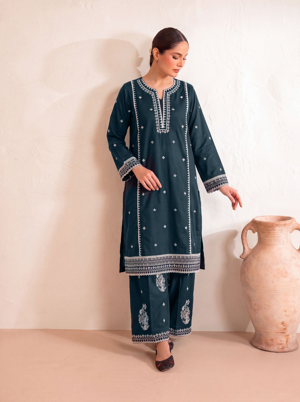 MIDNIGHT BLUE EMBROIDERED 2 Piece LAWN SUIT