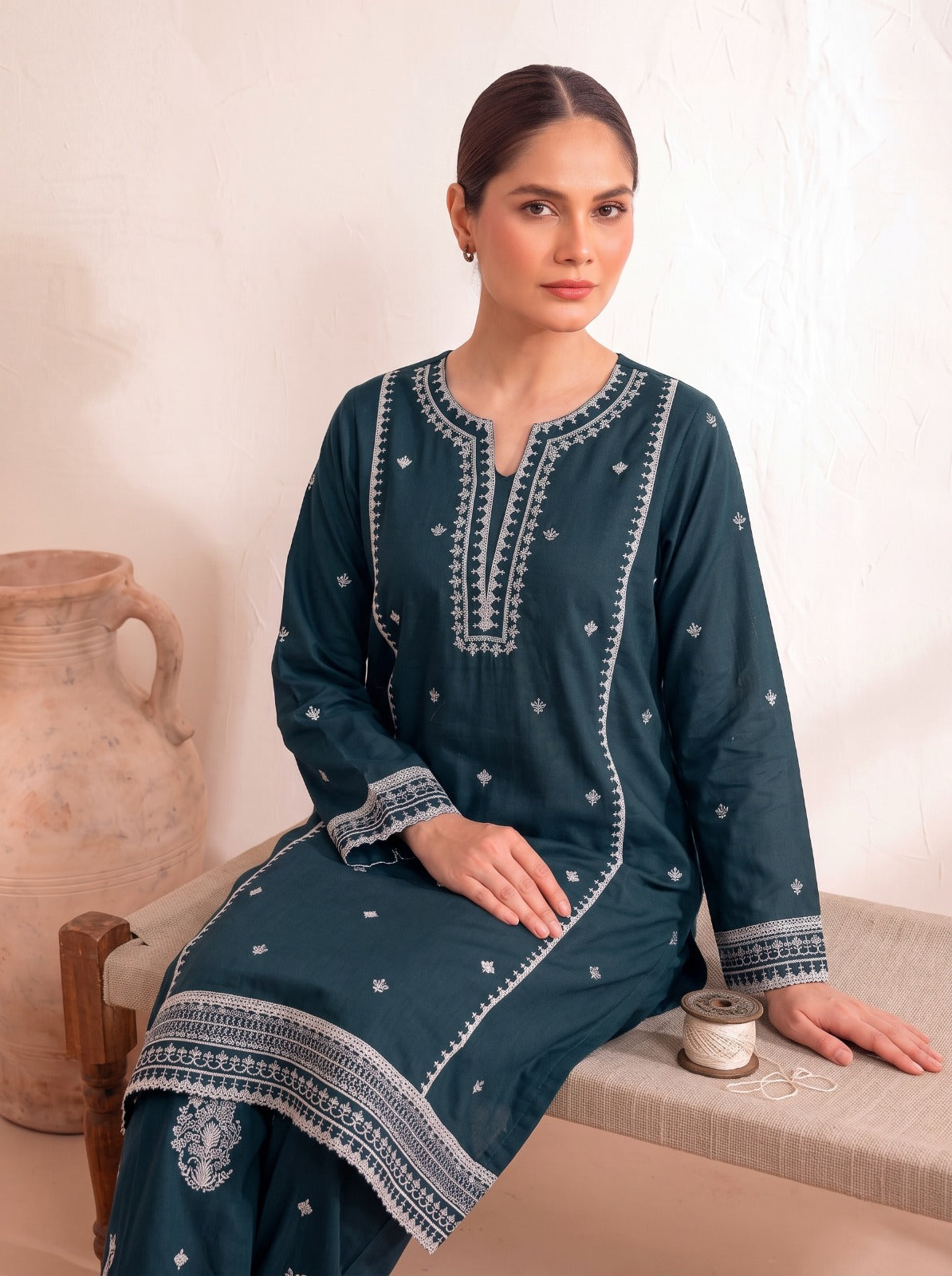 MIDNIGHT BLUE EMBROIDERED 2 Piece LAWN SUIT