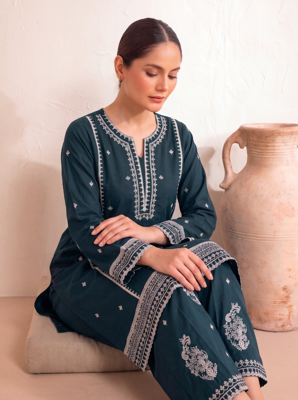MIDNIGHT BLUE EMBROIDERED 2 Piece LAWN SUIT