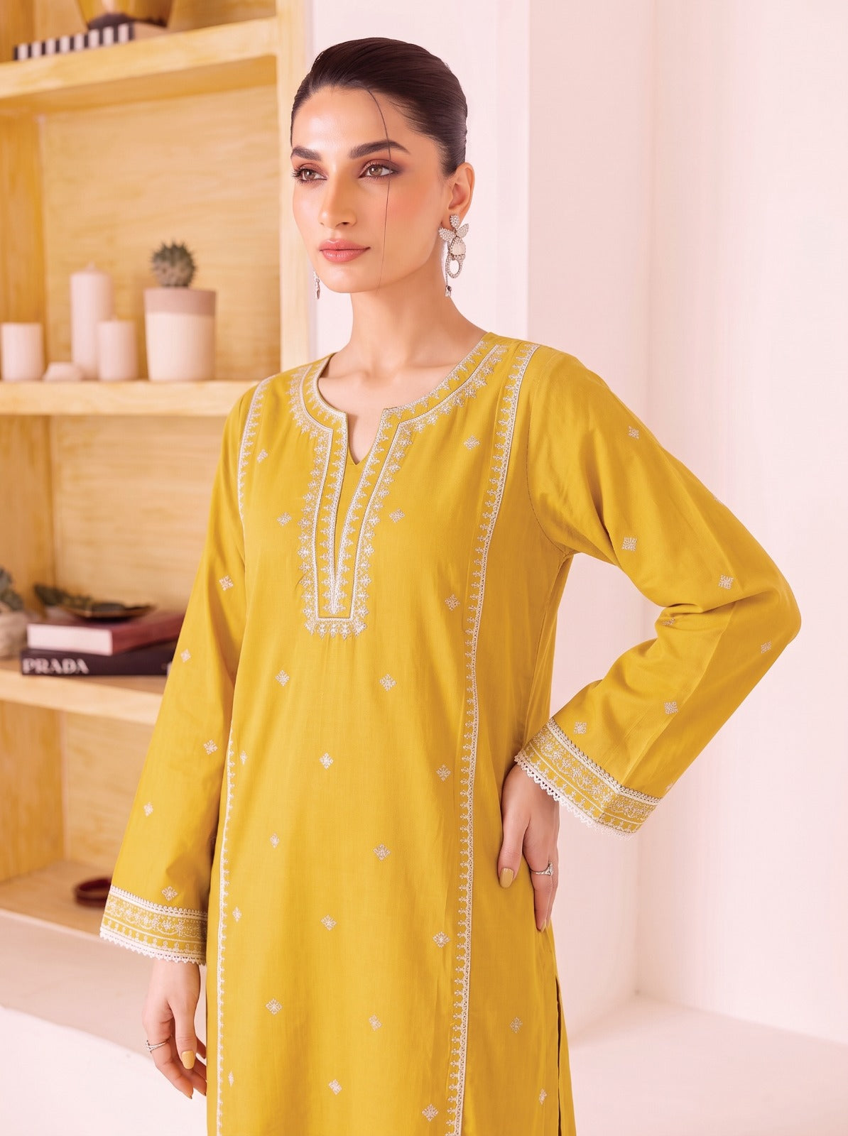 Sunshine Yellow Embroidered 2-piece Lawn suit