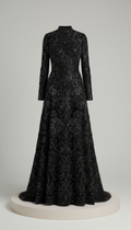 Onyx Hand-Embellished Evening Gown