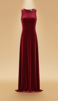 Crimson Velvet Column Dress